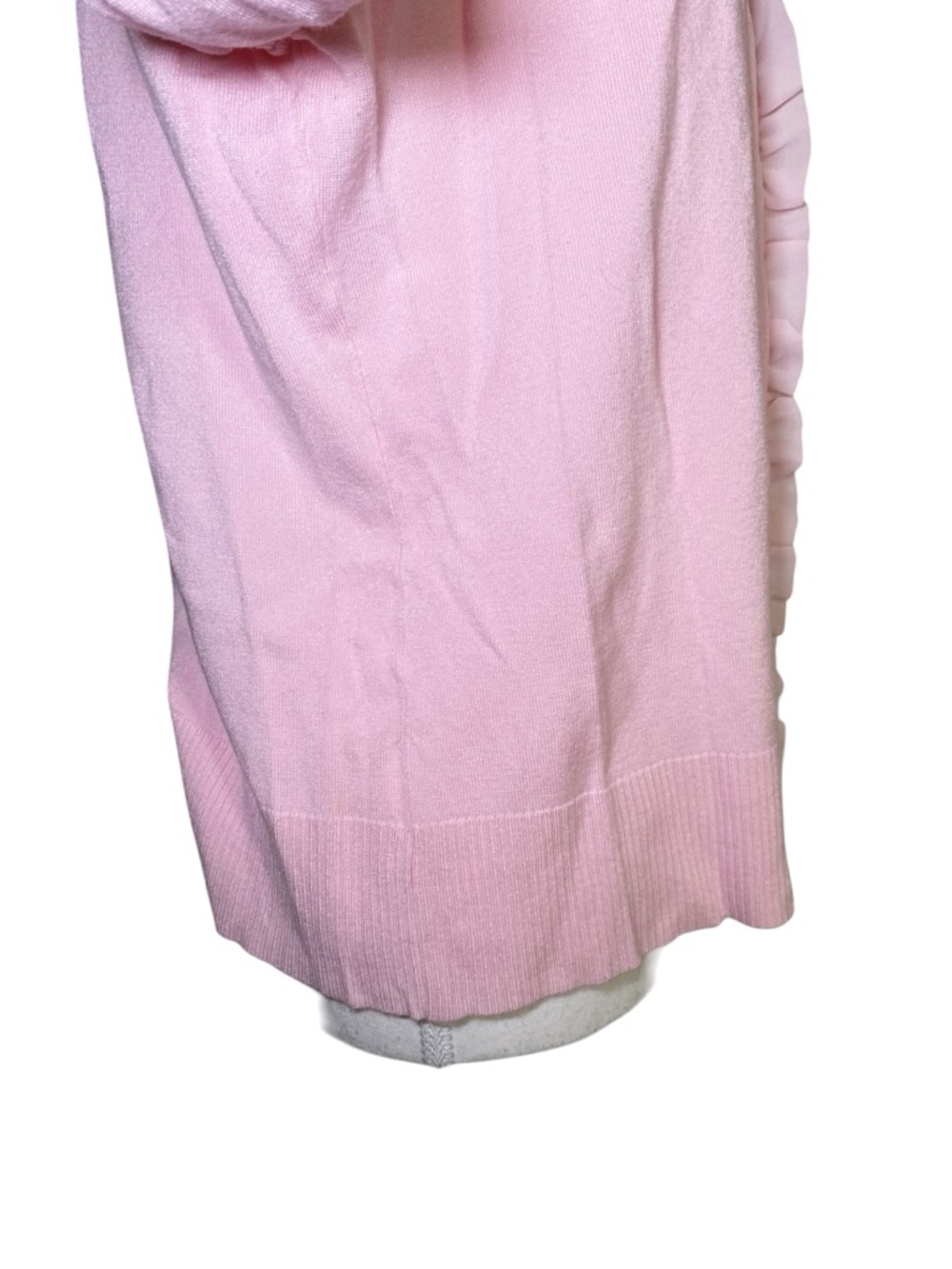 Cable & Gauge Pink Button Up Cardigan 3/4 Sleeve Flower Applique - Picture 7 of 12
